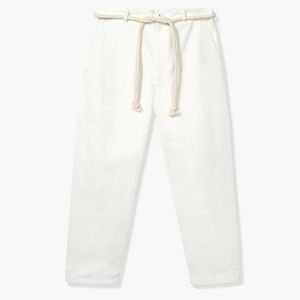PARALLEL X LEAGUE HENDRIX OFF WHITE MENS PANTS WITH A ROPE CORD BELT